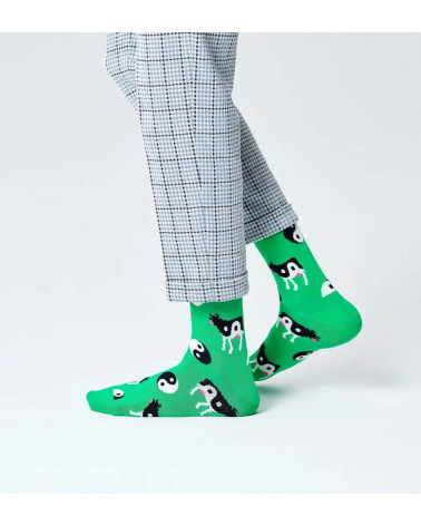Happy Socks Calze Ying Yang Cow Sock - Green