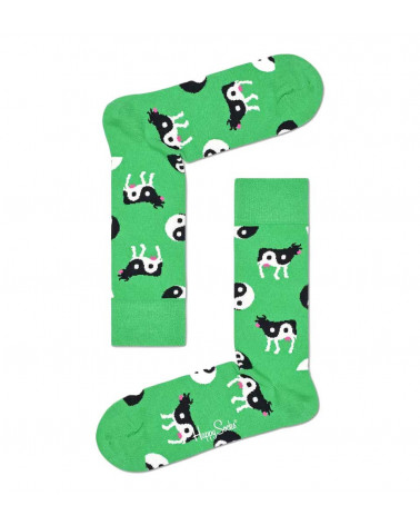 Happy Socks Calze Ying Yang Cow Sock - Green