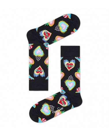Happy Socks Calze Sacred Heart Sock - Black