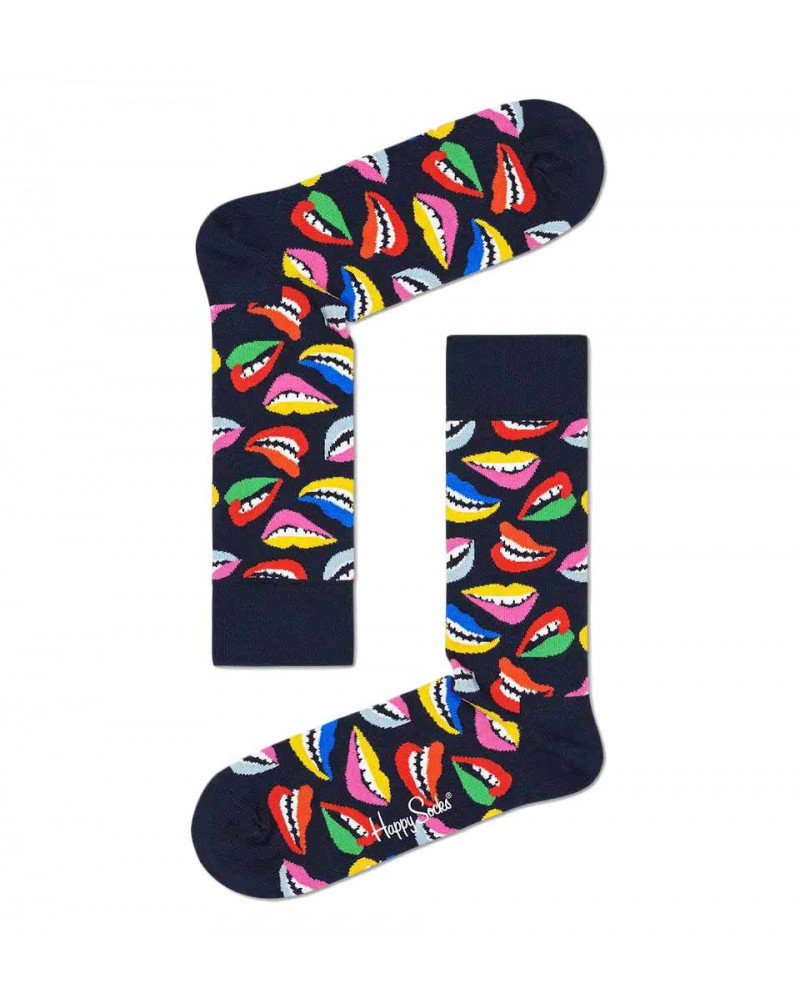 Happy Socks Calze Lips Sock - Black