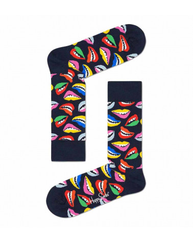 Happy Socks Calze Lips Sock - Black