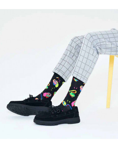 Happy Socks Calze Clean Elephant Sock - Black