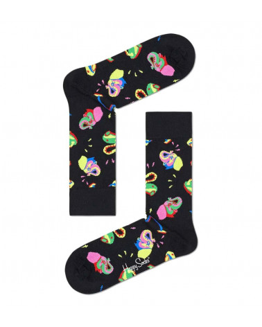 Happy Socks Calze Clean Elephant Sock - Black