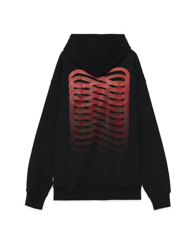Felpa Propaganda Ribs Marble Hood - Black/Red