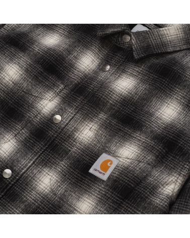 Carhartt WIP Giacca Lashley Shirt Jac - Black/White