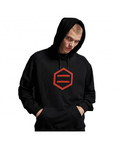 Dolly Noire Felpa Hexagon Hoodie - Black/Red