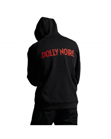 Dolly Noire Felpa Hexagon Hoodie - Black/Red