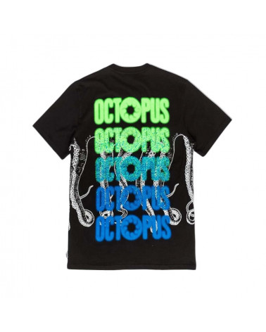 Octopus T-Shirt Blurred Tee - Black