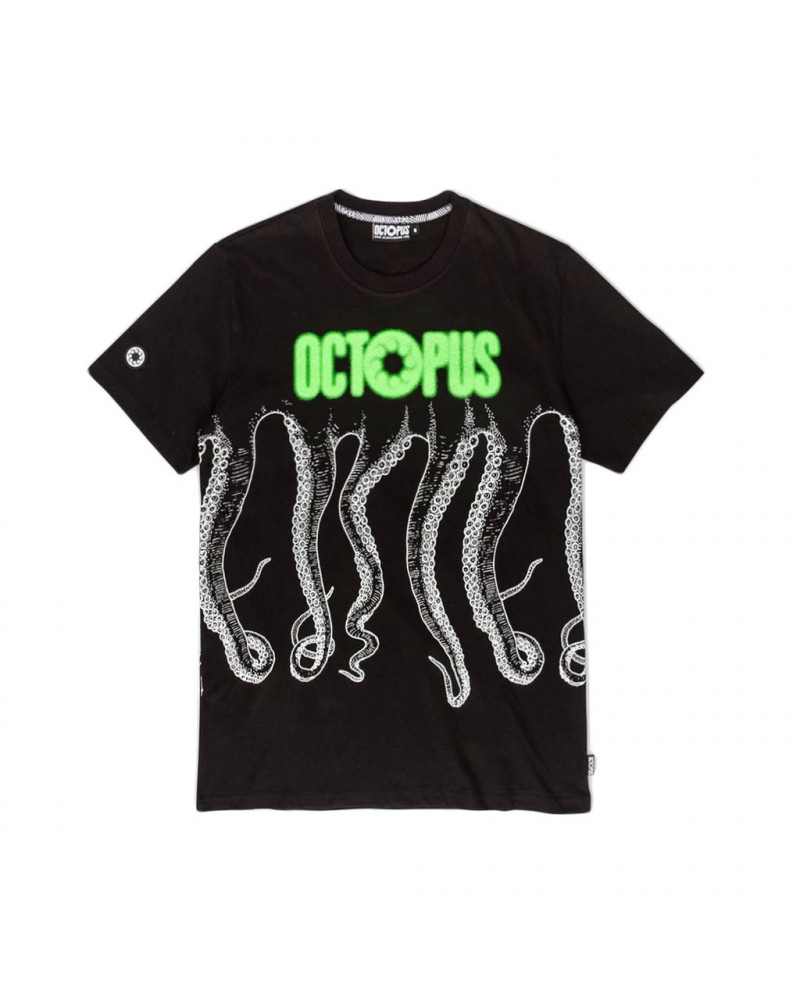 Octopus T-Shirt Blurred Tee - Black