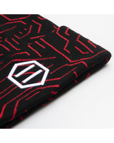 Dolly Noire Cappello Red Circuit Beanie