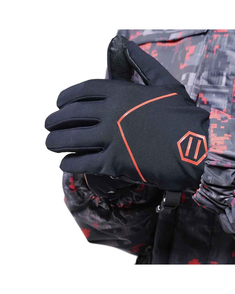 Dolly Noire Guanti Touch Gloves - Black/Red