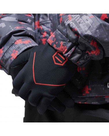Dolly Noire Guanti Touch Gloves - Black/Red