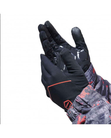 Dolly Noire Guanti Touch Gloves - Black/Red