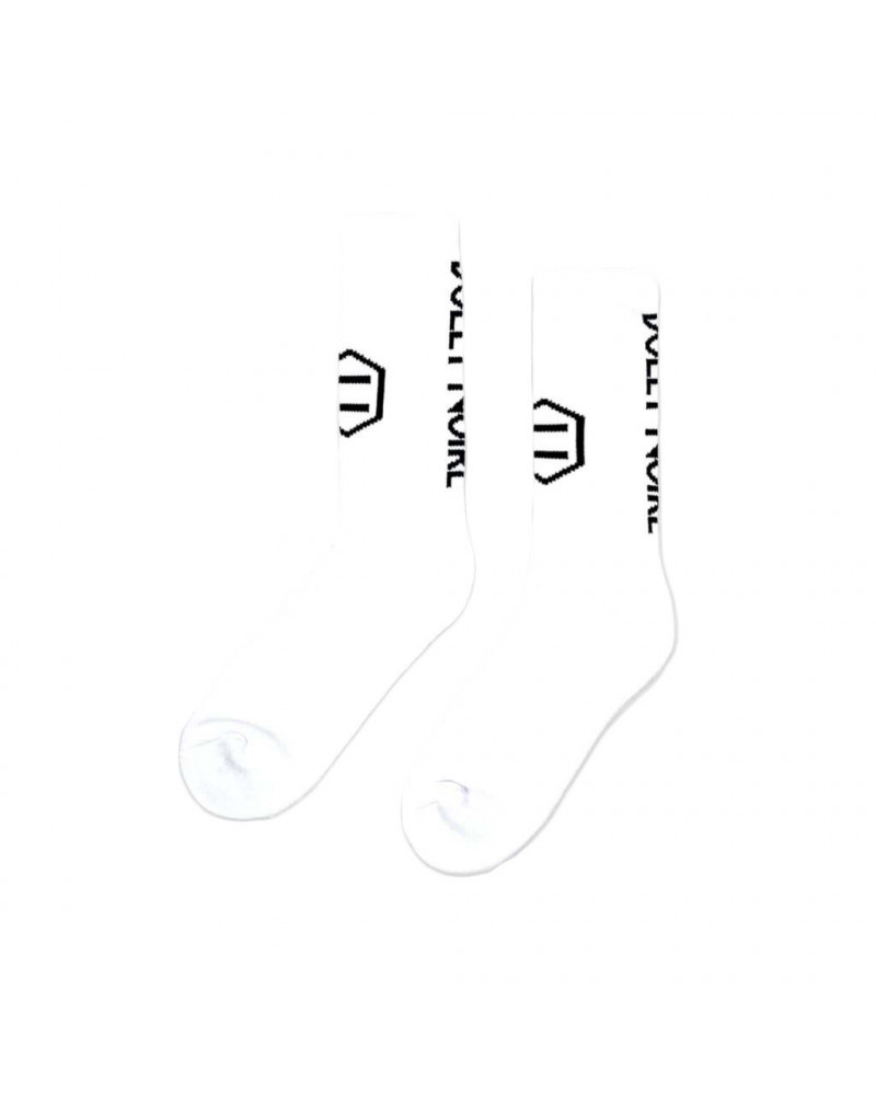 Dolly Noire Calze Vertical Logo Socks - White