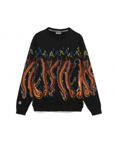 Octopus Felpa Octopus More Fire Crewneck - Black