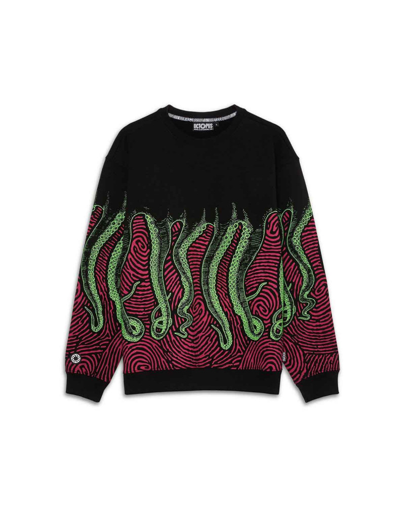Octopus - Octopus Felpa Finger Crewneck - Black
