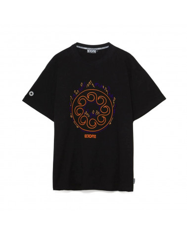 Octopus T-Shirt More Fire Logo Tee - Black