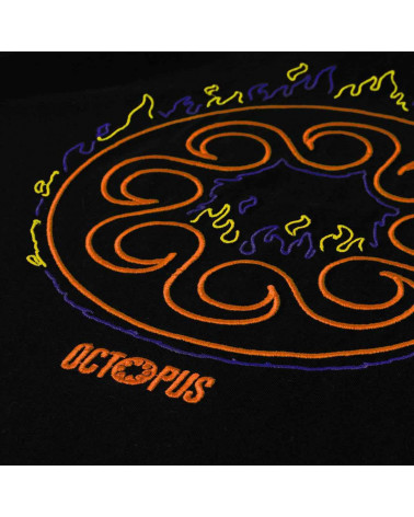 Octopus T-Shirt More Fire Logo Tee - Black