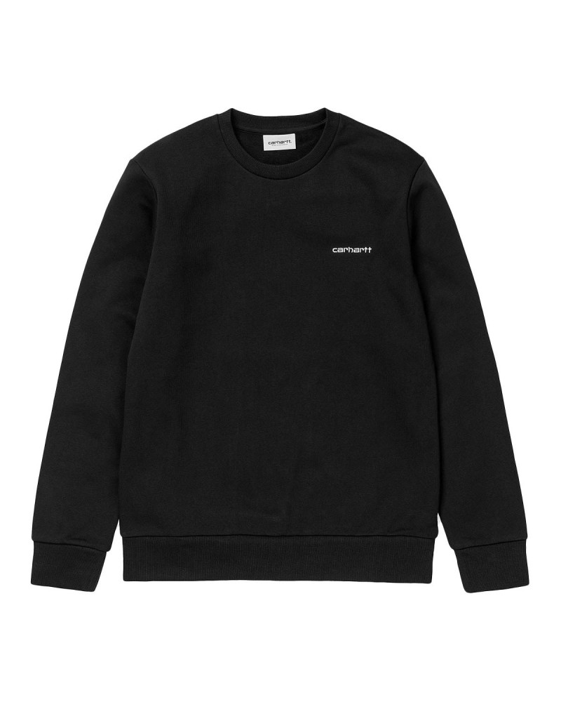 Carhartt Wip Felpa Script Embroidery Sweatshirt Black