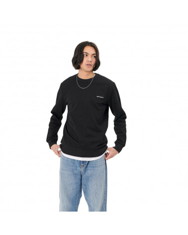 Carhartt Wip Felpa Script Embroidery Sweatshirt Black