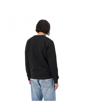 Carhartt Wip Felpa Script Embroidery Sweatshirt Black