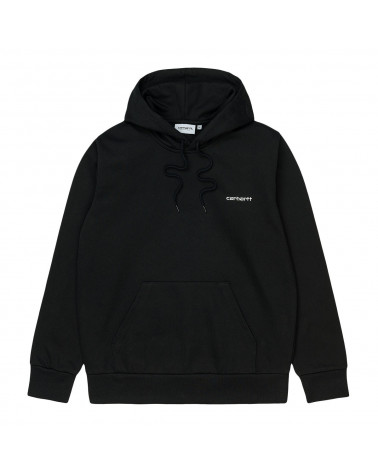 Carhartt Wip Felpa Hooded Script Embroidery Sweatshirt Black