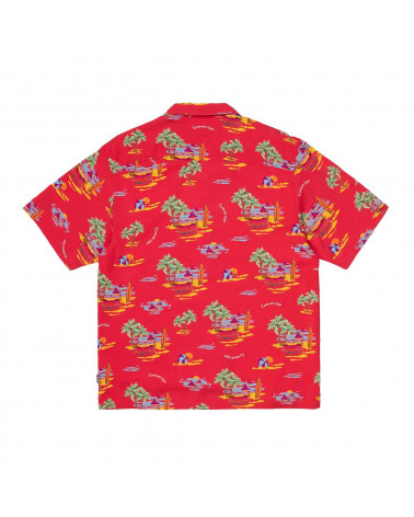 Carhartt Wip Camicia S/S Beach Shirt - Beach Print/Etna Red