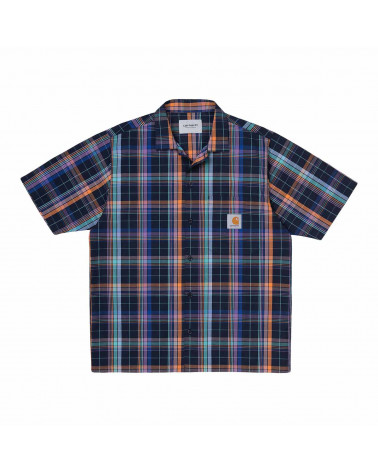 Carhartt Wip Camicia S/S Vilay Shirt - Vilay Check/Dark Navy