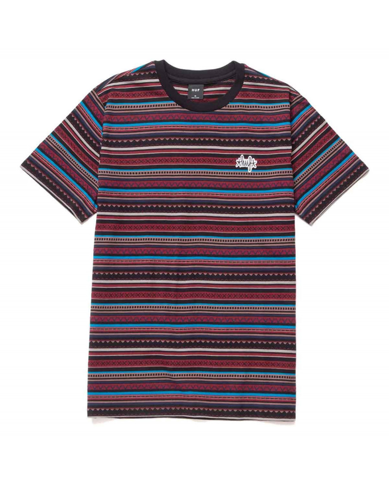 HUF Topanga Short Sleeve Knit Top T-Shirt Navy