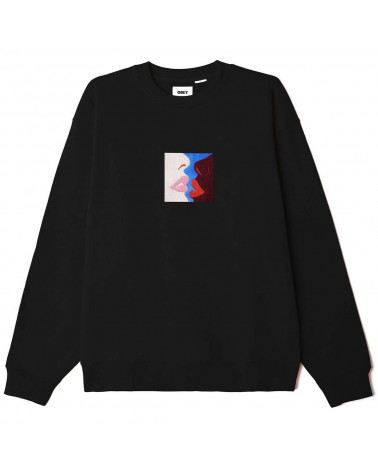 Obey Felpa Lips Crew Speciality Fleece Black