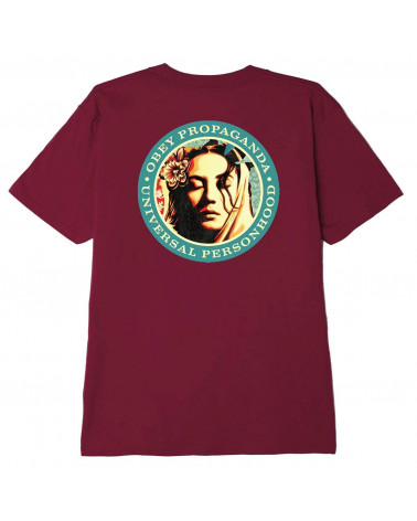 Obey Universal Person Classic T-Shirt Burgundy