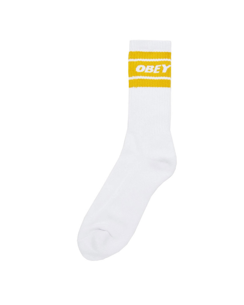 Obey Calze Cooper II Socks White/Old Gold