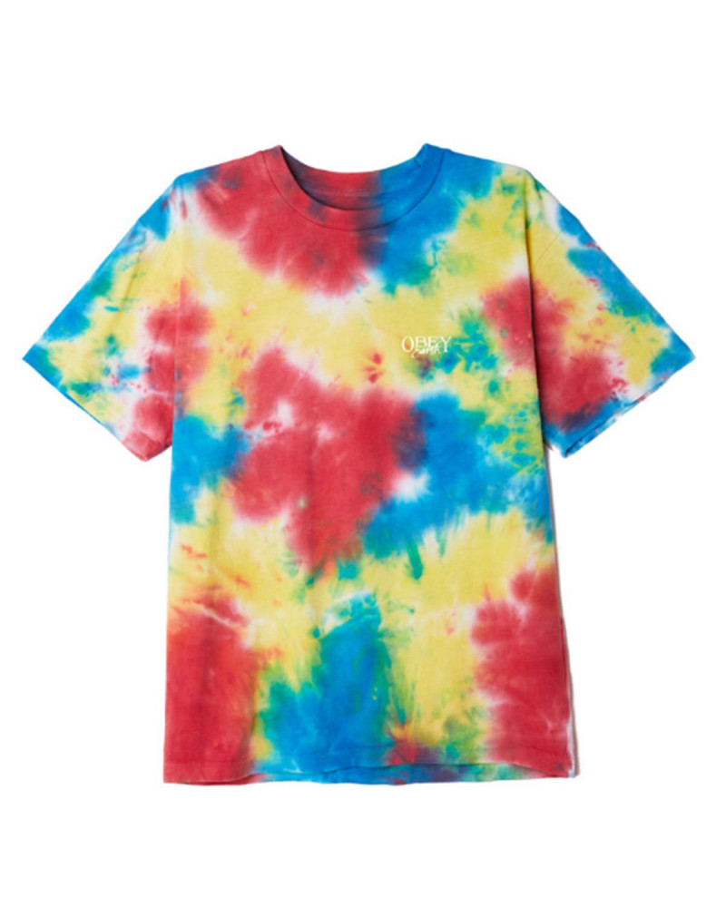 Obey Earth Organic Overbleed Tie Dye T-Shirt Pagoda
