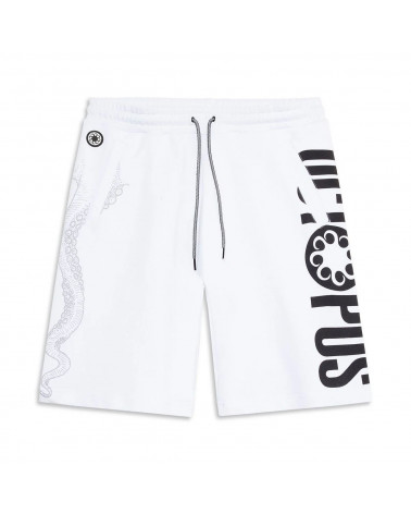 Octopus Logo Sweatshort Screen Print White