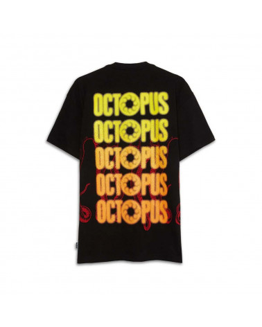 Octopus T-Shirt Blurred Tee Black/Red