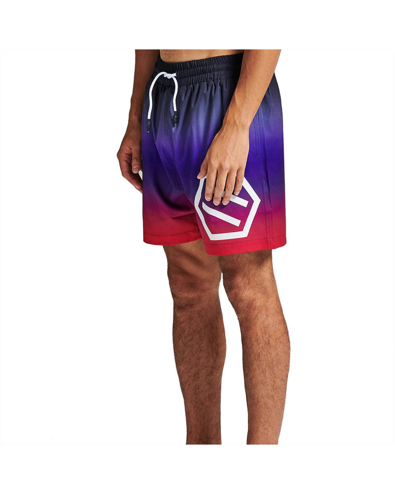 Dolly Noire Gradient Logo Swimshorts Black & Red