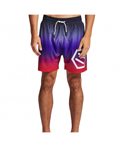 Dolly Noire Gradient Logo Swimshorts Black & Red