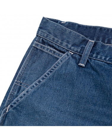 Carhartt Wip Pantaloncini Ruck Single Knee Short Blue Mid Worn Wash