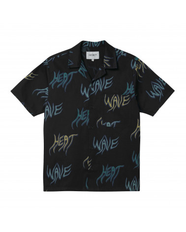 Carhartt Wip Camicia S/S Heat Wave Shirt - Heat Wave Print/Black