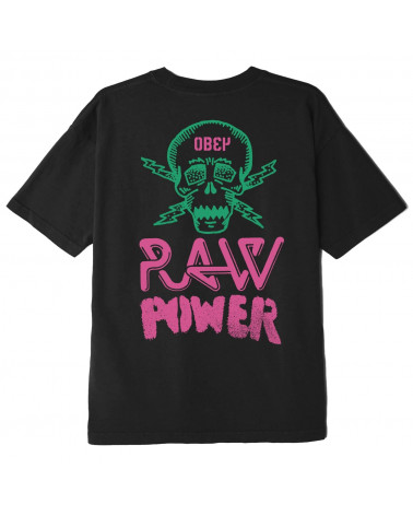 Obey Raw Power Neon Classic T-Shirt Black