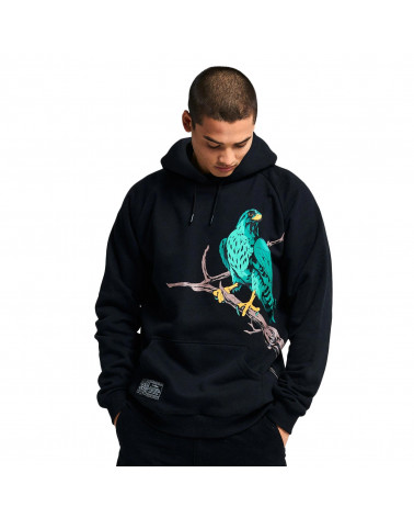 Dolly Noire Felpa Falco Pellegrino Hoodie Black