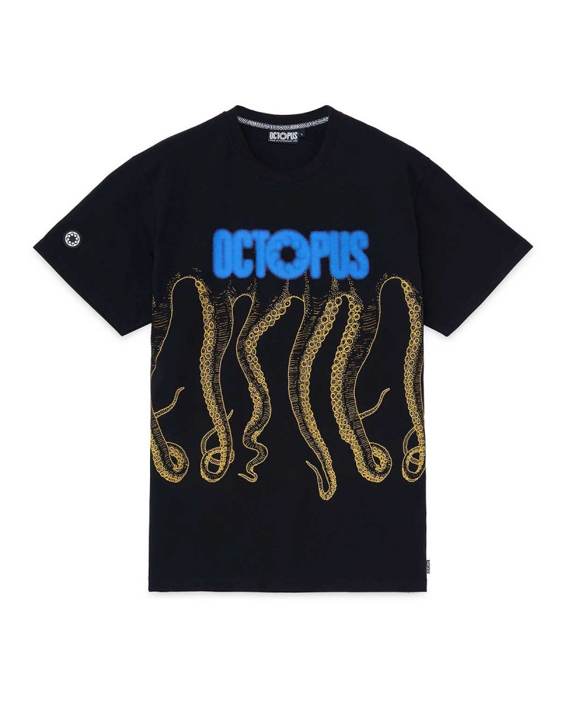 Octopus T-Shirt Blurred Tee Black