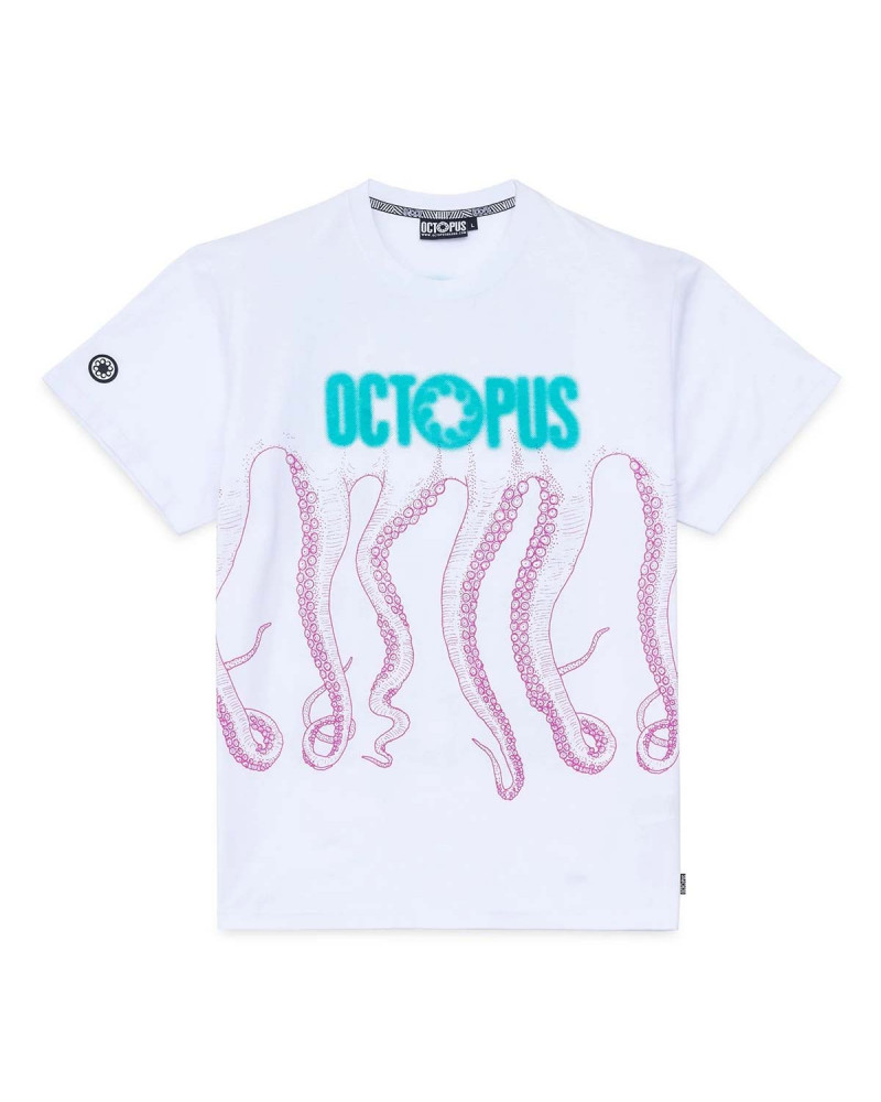 Octopus T-Shirt Blurred Tee White
