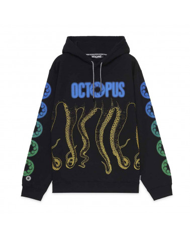 Octopus Sweatshirt Blurred Hoodie Black