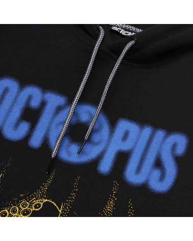 Octopus Sweatshirt Blurred Hoodie Black