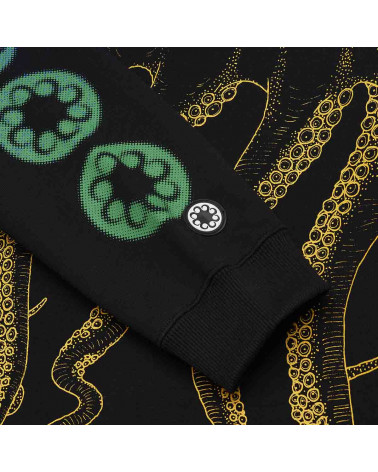Octopus Sweatshirt Blurred Hoodie Black