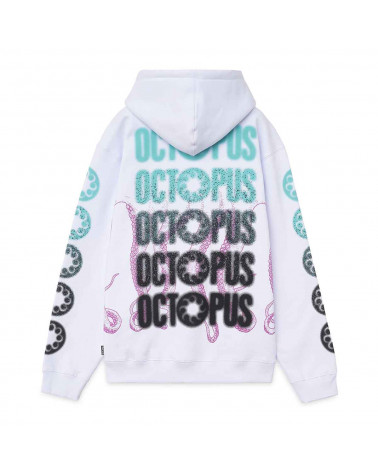 Octopus Sweatshirt Blurred Hoodie White