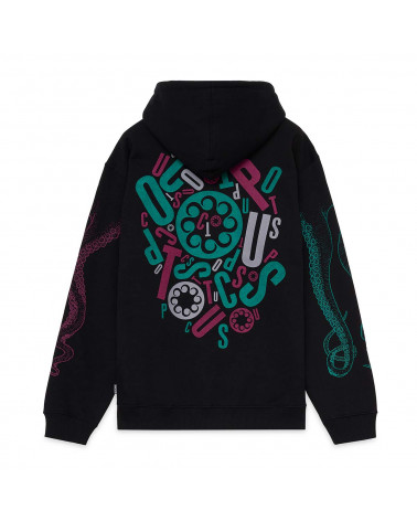 Octopus Felpa Letterz Logo Hoodie Black