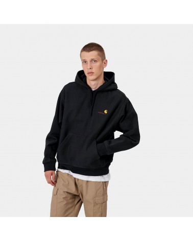 Carhartt Wip Hooded American Script Sweat Black