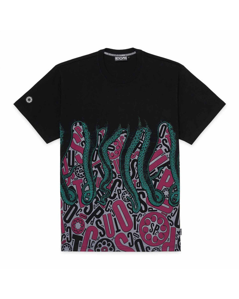 Octopus T-Shirt Letterz Tee Black